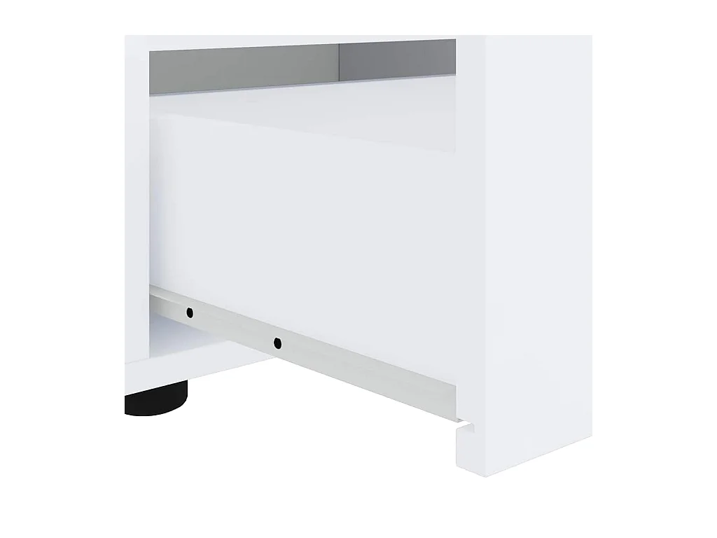 Mebel TV VISNES Biały 100x40x38 cm z Drewna Inżynieryjnego z Przechowywaniem i Montażem na Ścianie