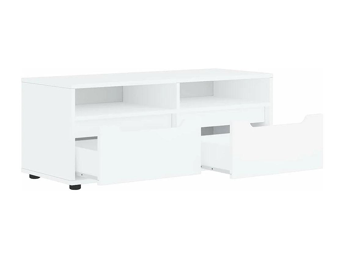 Meuble TV VISNES blanc 100x40x38 cm bois d'ingénierie