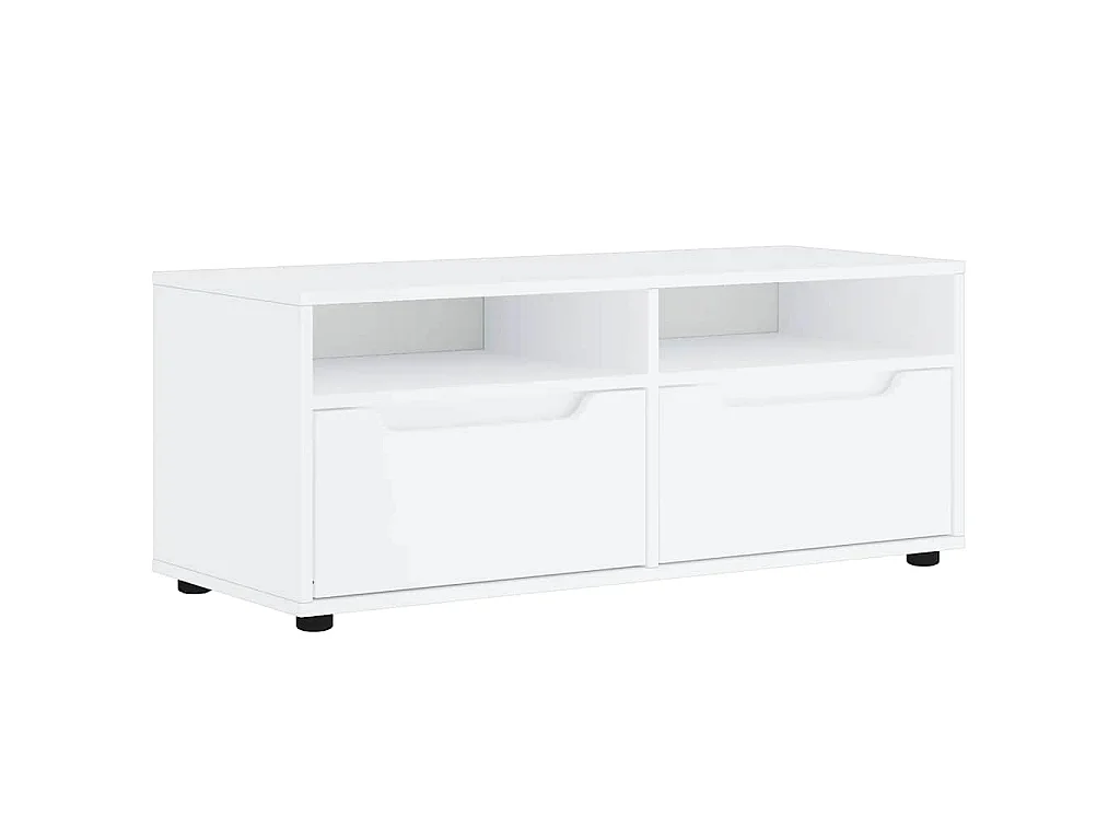 Meuble TV VISNES blanc 100x40x38 cm bois d'ingénierie