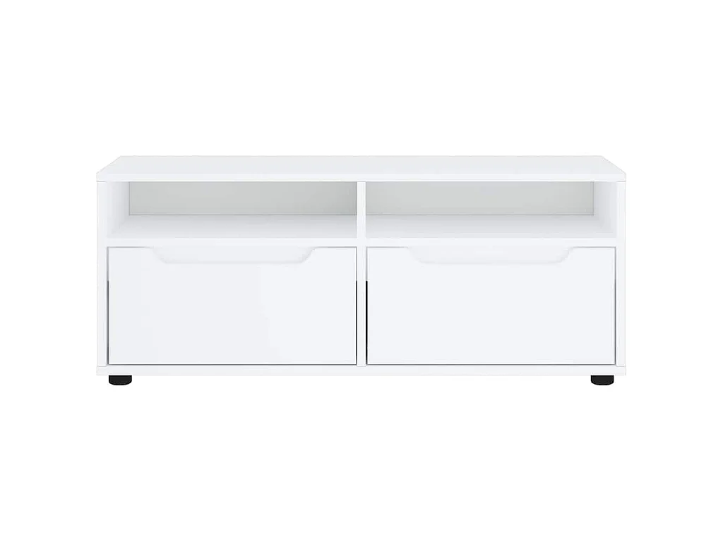 Meuble TV VISNES blanc 100x40x38 cm bois d'ingénierie