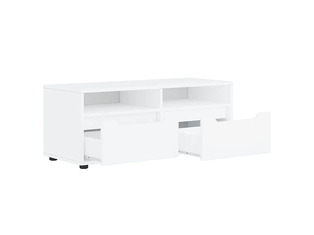 Meuble TV VISNES blanc 100x40x38 cm bois d'ingénierie