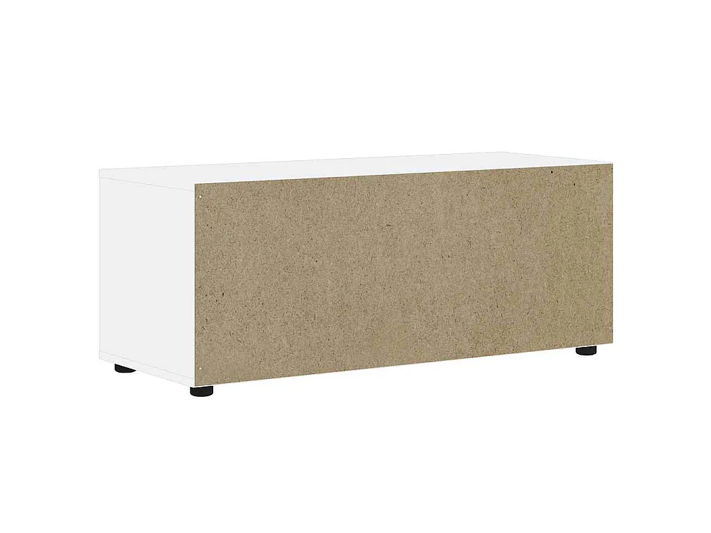 Meuble TV VISNES blanc 100x40x38 cm bois d'ingénierie