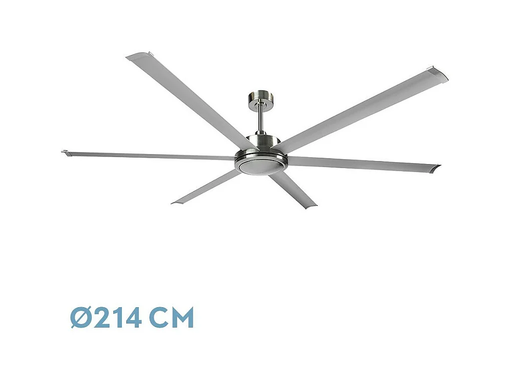 Ventilateur CC extra large en nickel sans lumière avec minuterie FABRILAMP