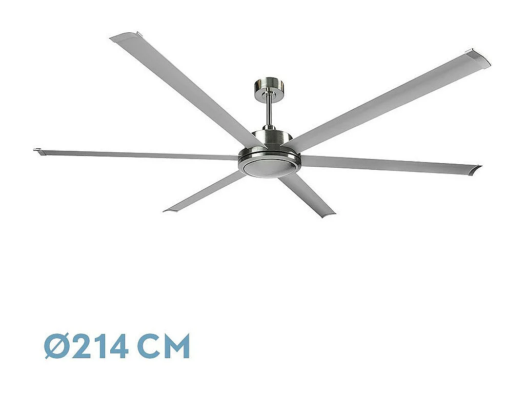 Ventilateur CC extra large en nickel sans lumière avec minuterie FABRILAMP