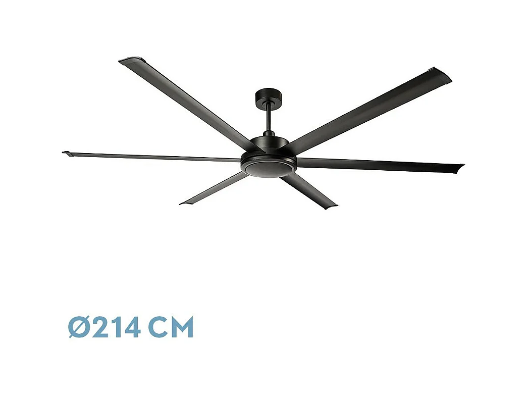 Ventilateur extra large DC SANSON S noir non éclairé avec minuterie FABRILAMP