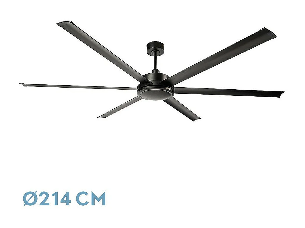 Ventilateur extra large DC SANSON S noir non éclairé avec minuterie FABRILAMP