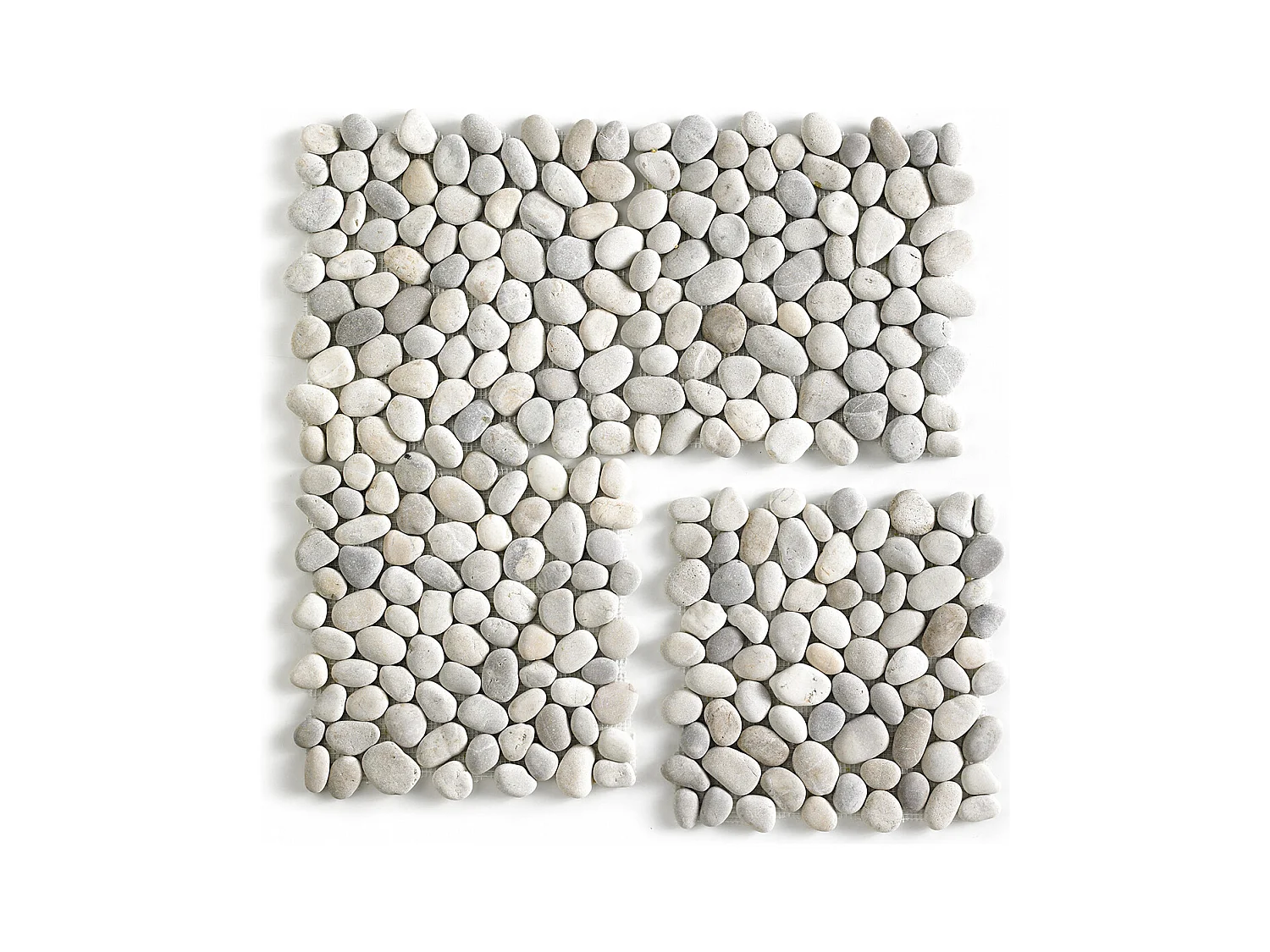 Carrelage de mosaïque (Boite de 1m²)/Galet de mer / Maille décorative aspect pierre coloris marron mat - 33 x 33 cm