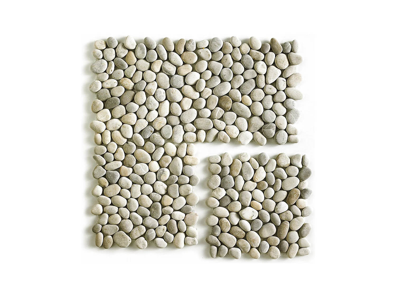 Carrelage de mosaïque (Boite de 1m²)/Galet de mer / Maille décorative aspect pierre coloris marron mat - 33 x 33 cm