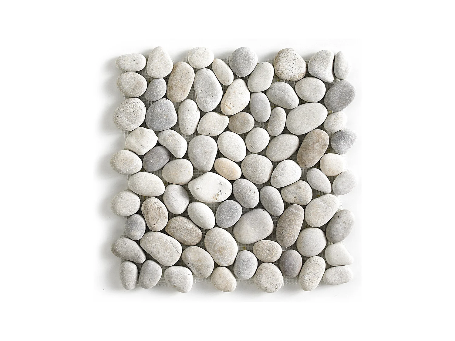 Carrelage de mosaïque (Boite de 1m²)/Galet de mer / Maille décorative aspect pierre coloris marron mat - 33 x 33 cm