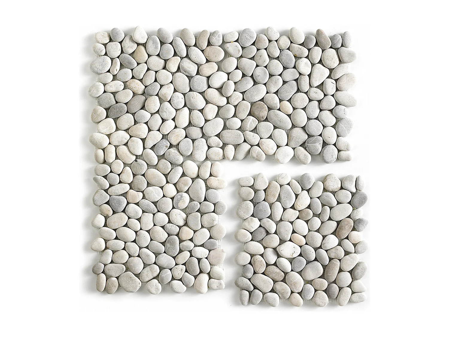 Carrelage de mosaïque (Boite de 1m²)/Galet de mer / Maille décorative aspect pierre coloris marron mat - 33 x 33 cm