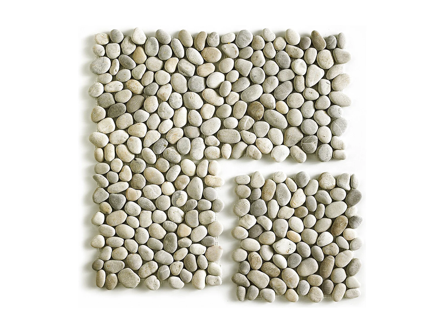 Carrelage de mosaïque (Boite de 1m²)/Galet de mer / Maille décorative aspect pierre coloris marron mat - 33 x 33 cm