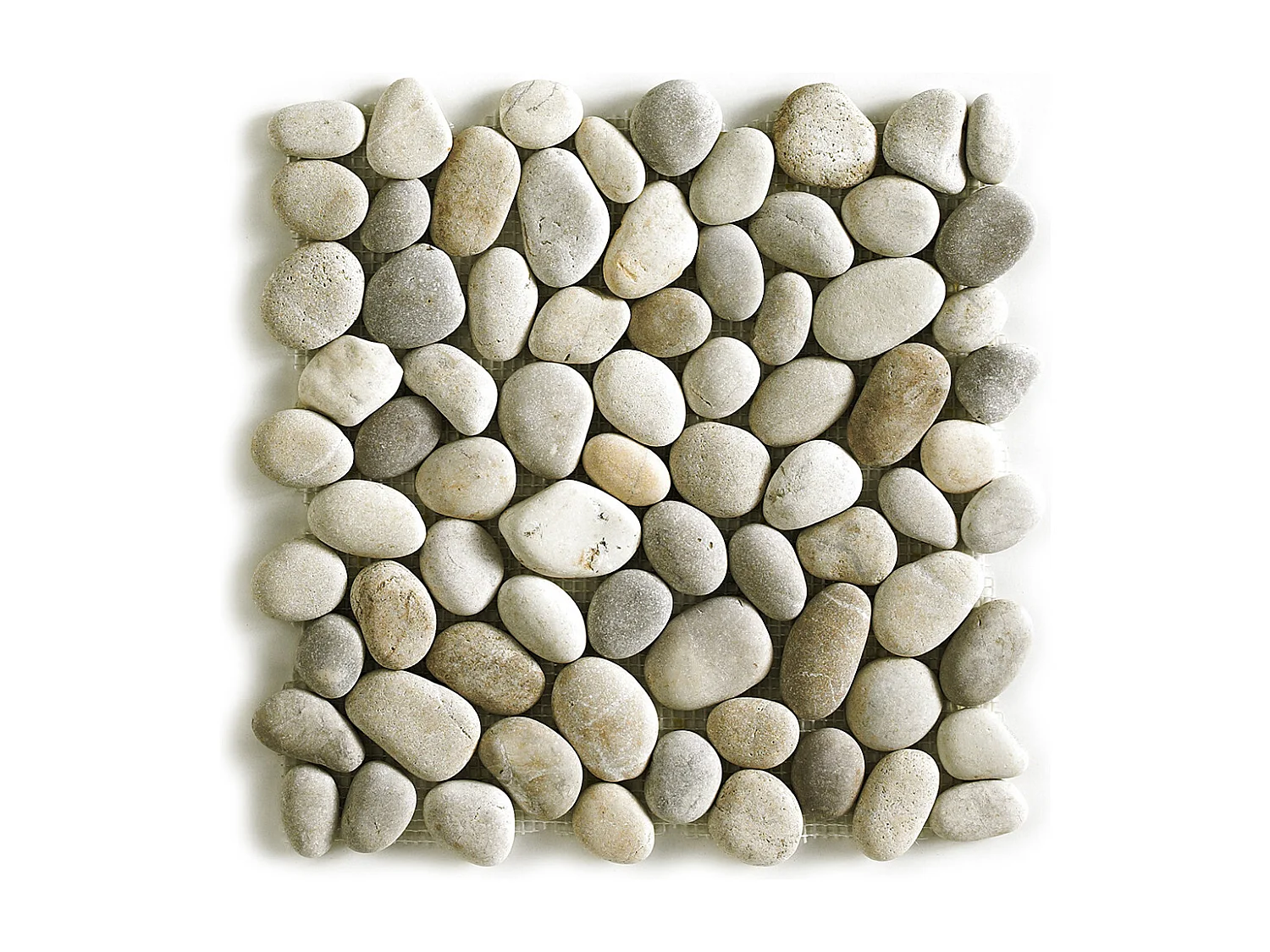 Carrelage de mosaïque (Boite de 1m²)/Galet de mer / Maille décorative aspect pierre coloris marron mat - 33 x 33 cm