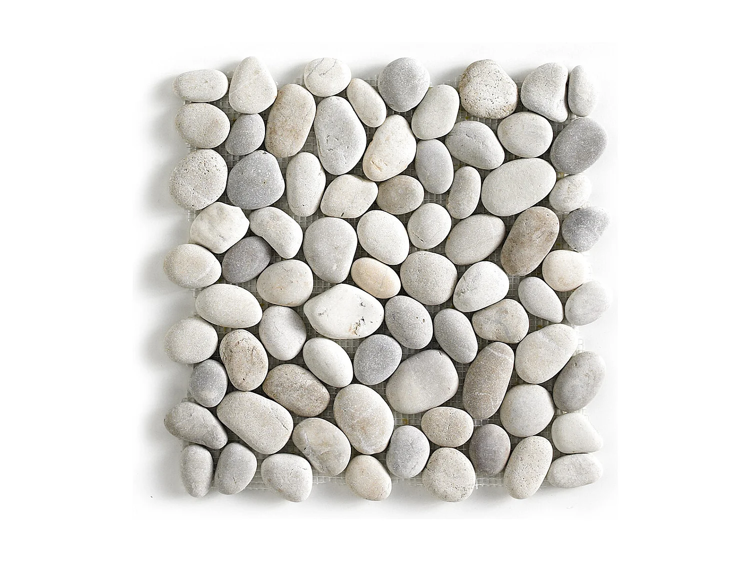 Carrelage de mosaïque (Boite de 1m²)/Galet de mer / Maille décorative aspect pierre coloris marron mat - 33 x 33 cm