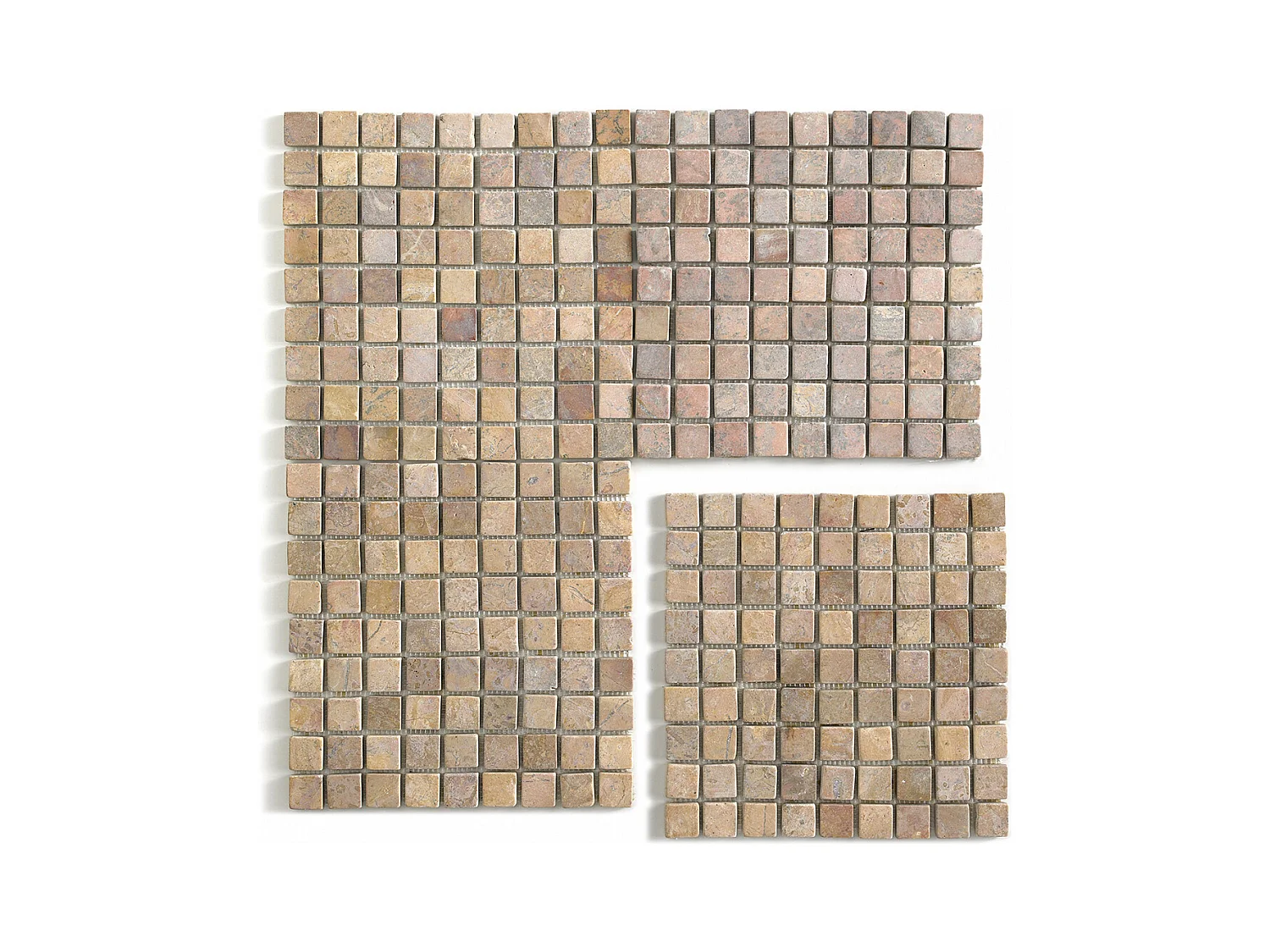 Carrelage de mosaïque (Boite de 1m²) / Plaque mosaïque mur et sol en marbre naturel coloris rose mat - 30 x 30 cm