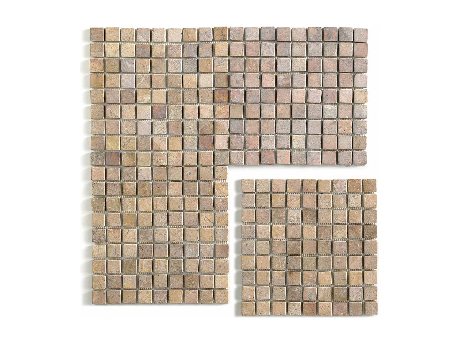 Carrelage de mosaïque (Boite de 1m²) / Plaque mosaïque mur et sol en marbre naturel coloris rose mat - 30 x 30 cm