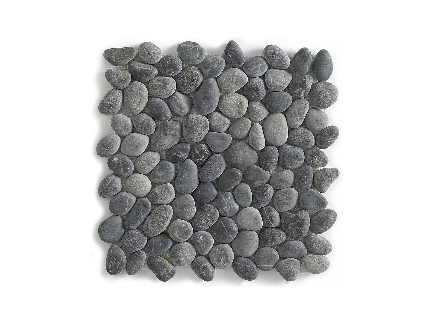 Carrelage de mosaïque (Boite de 1m²)/Galet de mer / Maille décorative aspect pierre coloris noir mat - 33 x 33 cm