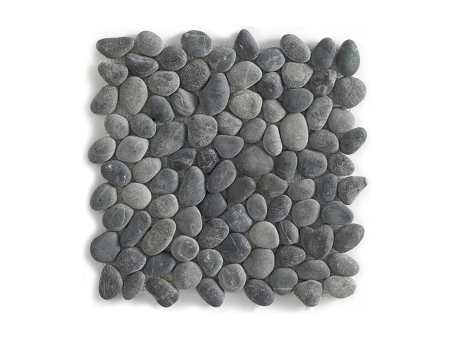 Carrelage de mosaïque (Boite de 1m²)/Galet de mer / Maille décorative aspect pierre coloris noir mat - 33 x 33 cm