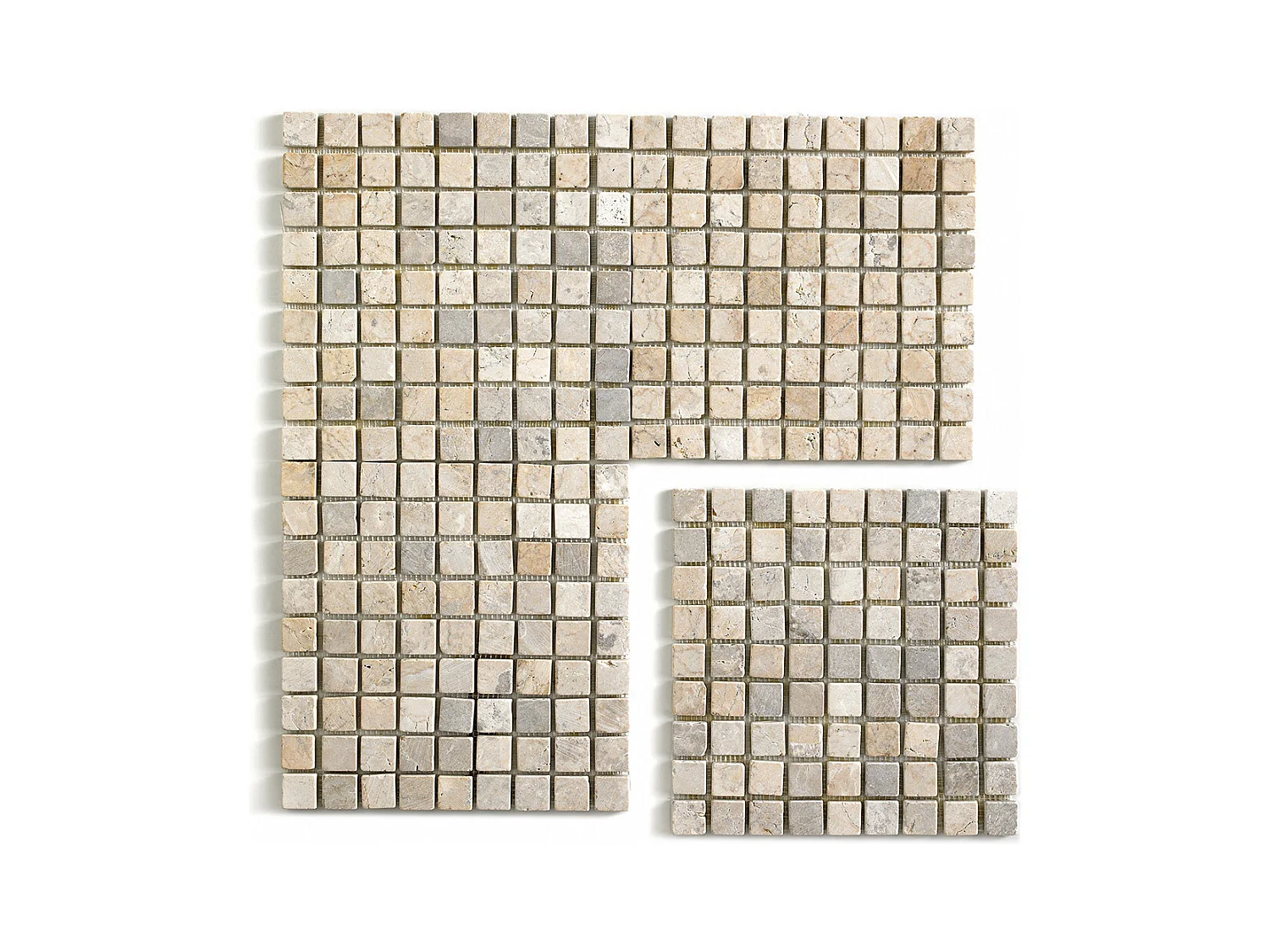 Carrelage de mosaïque (Boite de 1m²) / Plaque mosaïque mur et sol en marbre naturel coloris blanc mat - 30 x 30 cm