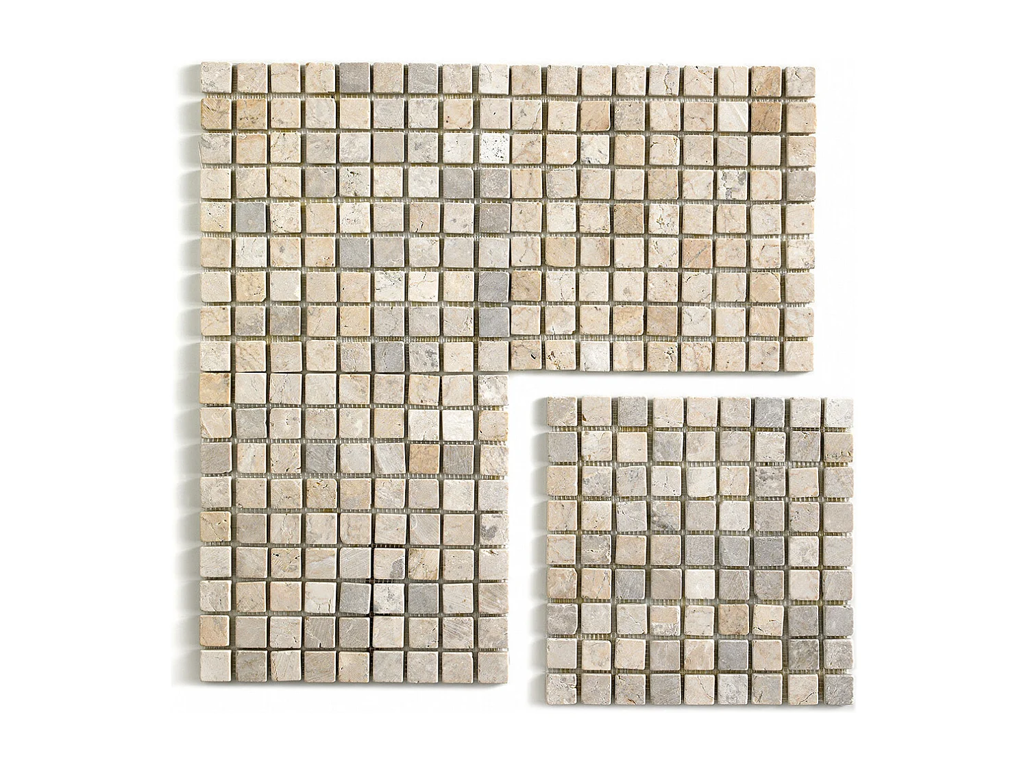 Carrelage de mosaïque (Boite de 1m²) / Plaque mosaïque mur et sol en marbre naturel coloris blanc mat - 30 x 30 cm