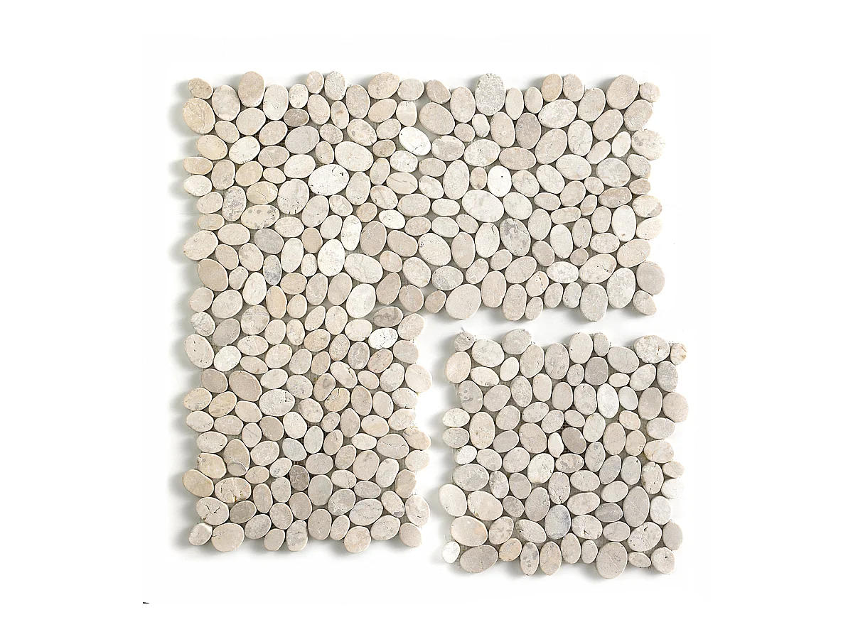 Carrelage de mosaïque (Boite de 1m²) / Plaque mosaïque mur et sol en marbre naturel coloris blanc mat - 33 x 33 cm