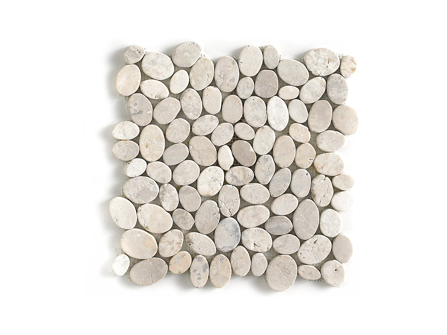 Carrelage de mosaïque (Boite de 1m²) / Plaque mosaïque mur et sol en marbre naturel coloris blanc mat - 33 x 33 cm