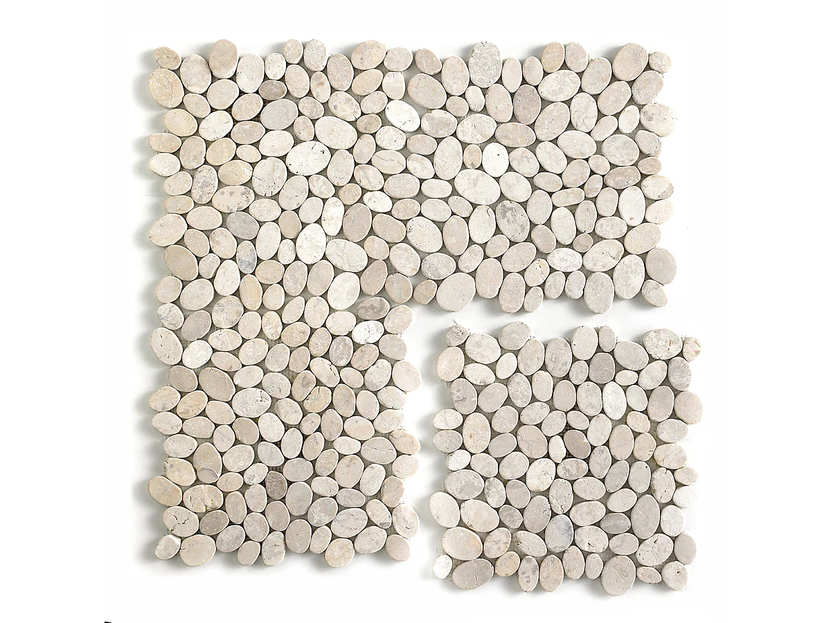 Carrelage de mosaïque (Boite de 1m²) / Plaque mosaïque mur et sol en marbre naturel coloris blanc mat - 33 x 33 cm