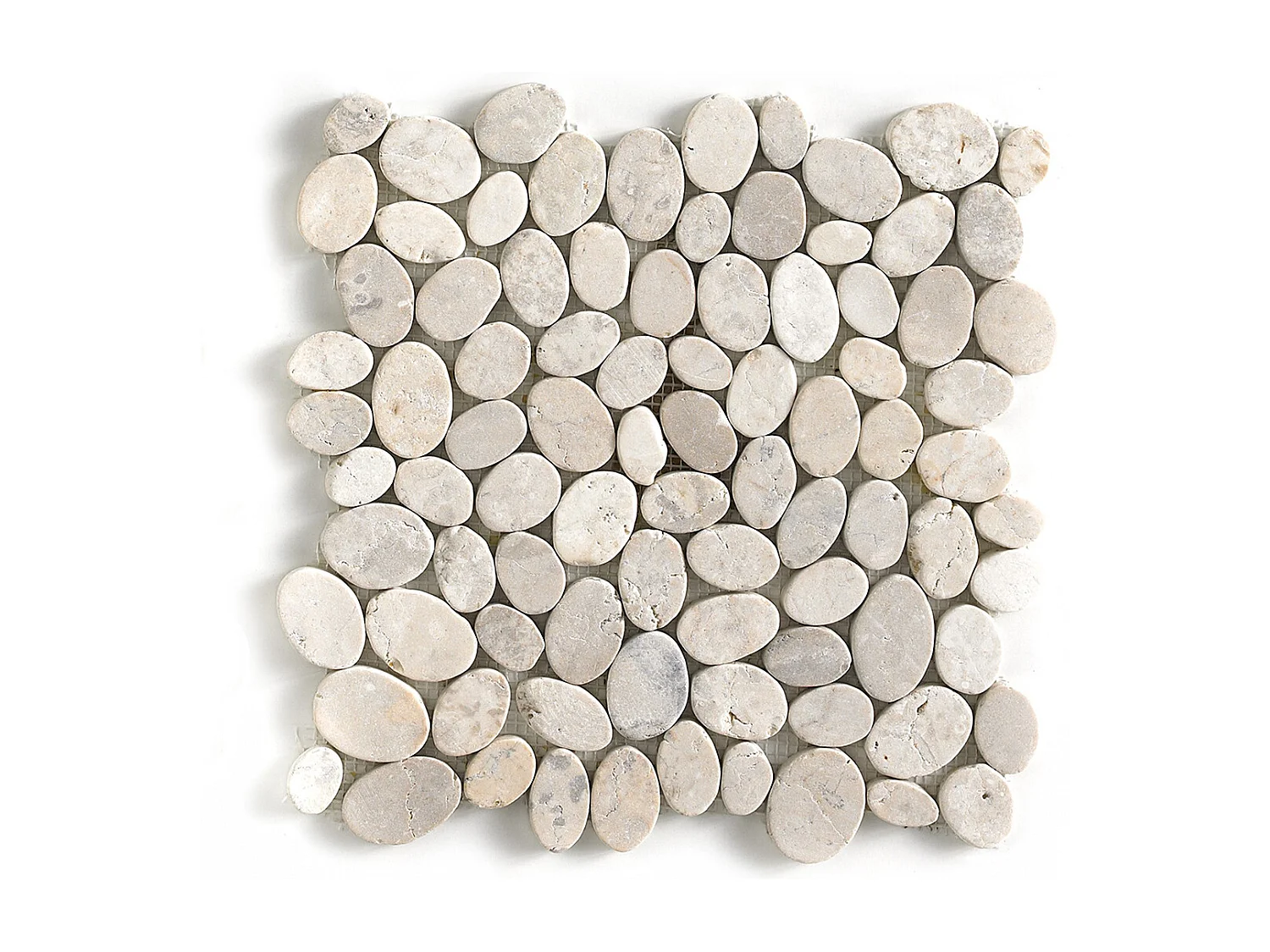 Carrelage de mosaïque (Boite de 1m²) / Plaque mosaïque mur et sol en marbre naturel coloris blanc mat - 33 x 33 cm