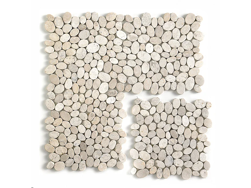 Carrelage de mosaïque (Boite de 1m²) / Plaque mosaïque mur et sol en marbre naturel coloris blanc mat - 33 x 33 cm