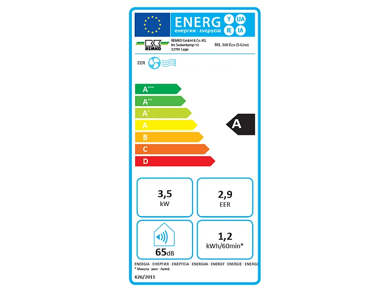Climatiseur monobloc Remko RKL 360 Eco 3,5kW S-Line
