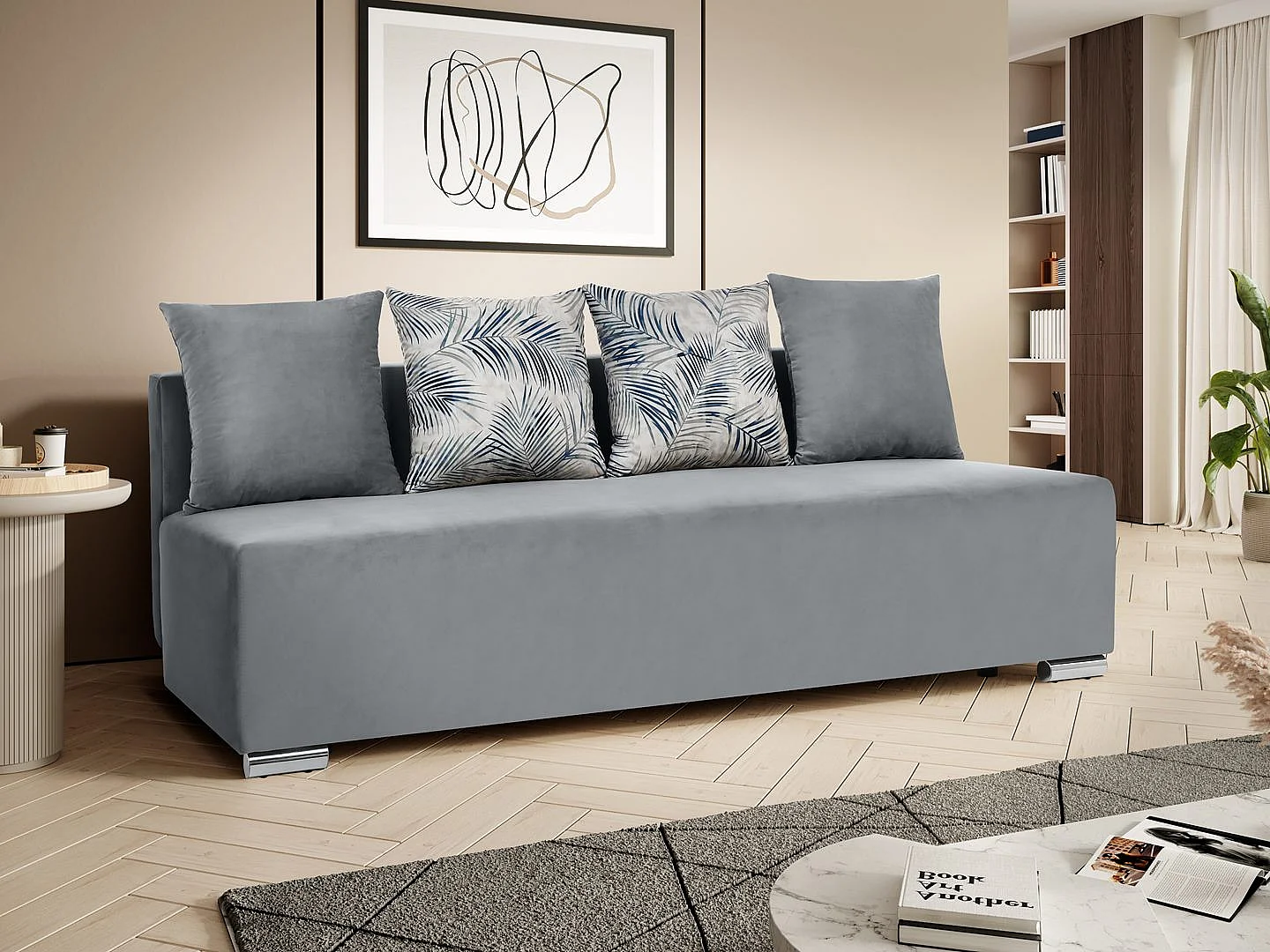 Sofa mit Schlaffunktion RILLO Dunkelgrau