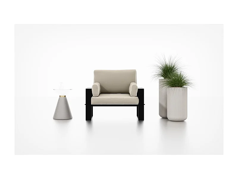 Tuinfauteuil VERDINO met metalen frame – beige