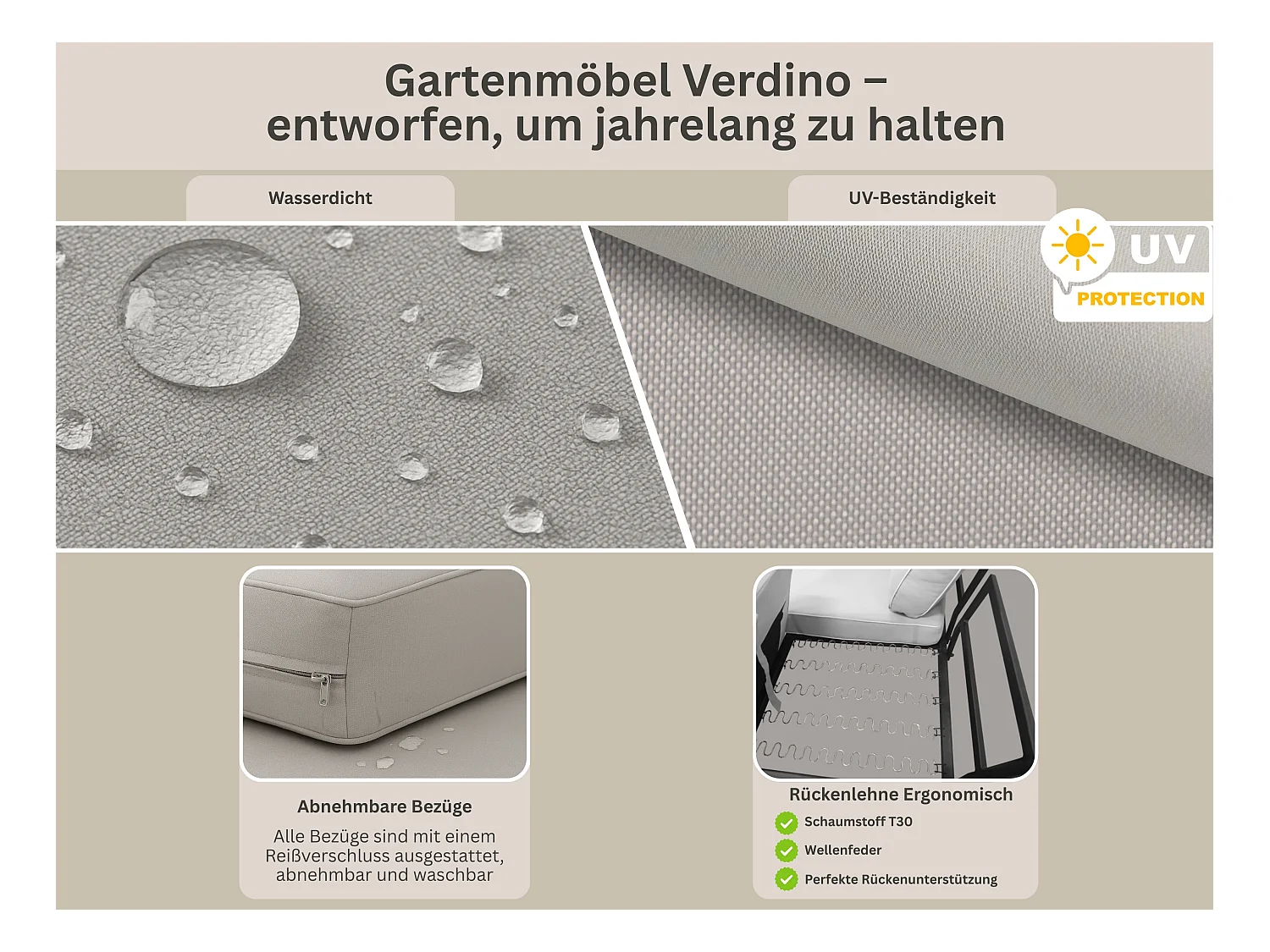 Gartensessel VERDINO mit Metallrahmen anthrazit