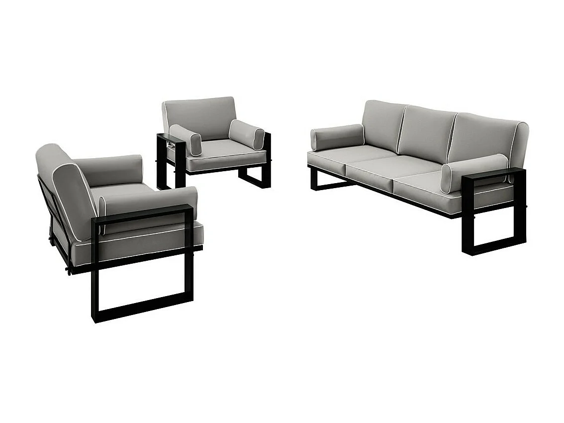 Tuinset met bank en stoelen VERDINO met metalen frame antraciet