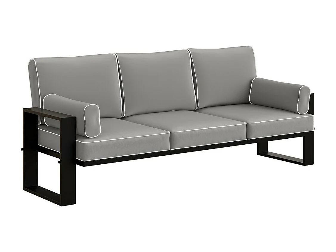 Tuinset met bank en stoelen VERDINO met metalen frame antraciet