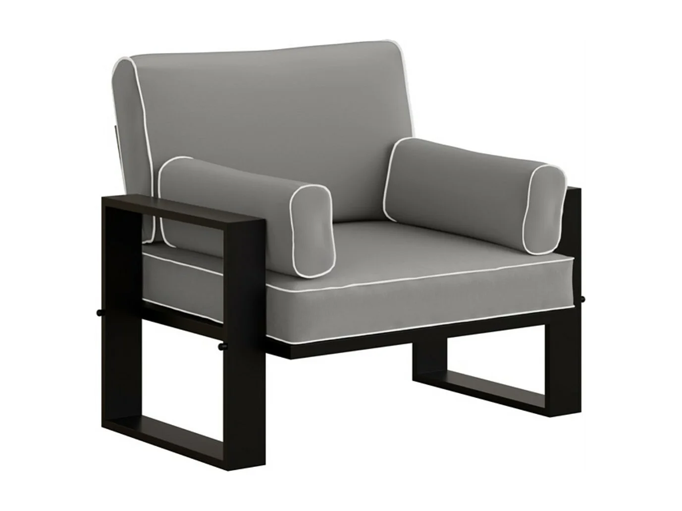 Tuinset met bank en stoelen VERDINO met metalen frame antraciet