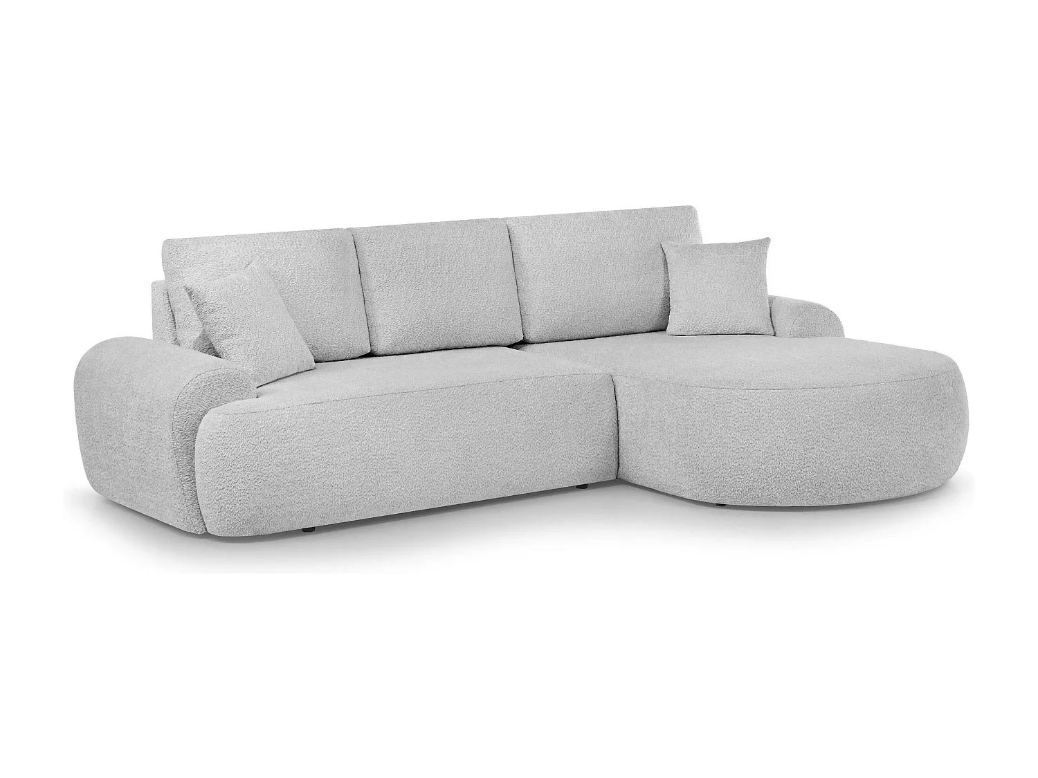 CANAPE TEDDY sans fonction sommeil gris clair à droite