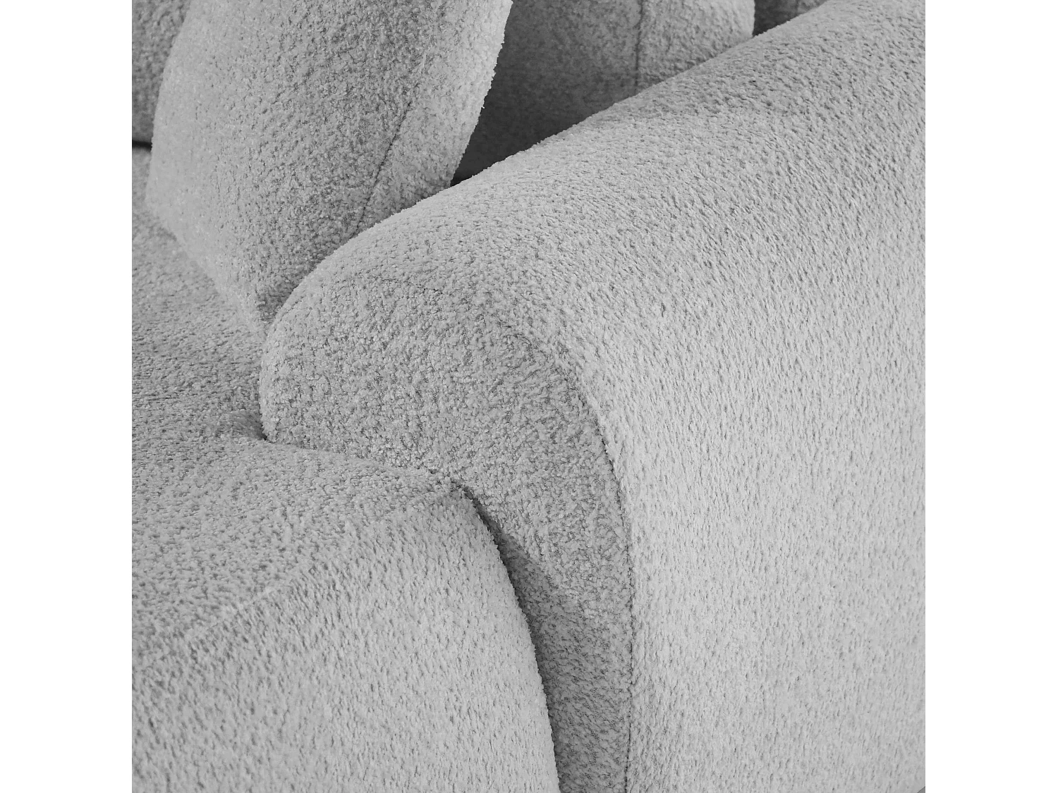 CANAPE TEDDY sans fonction sommeil gris clair à droite
