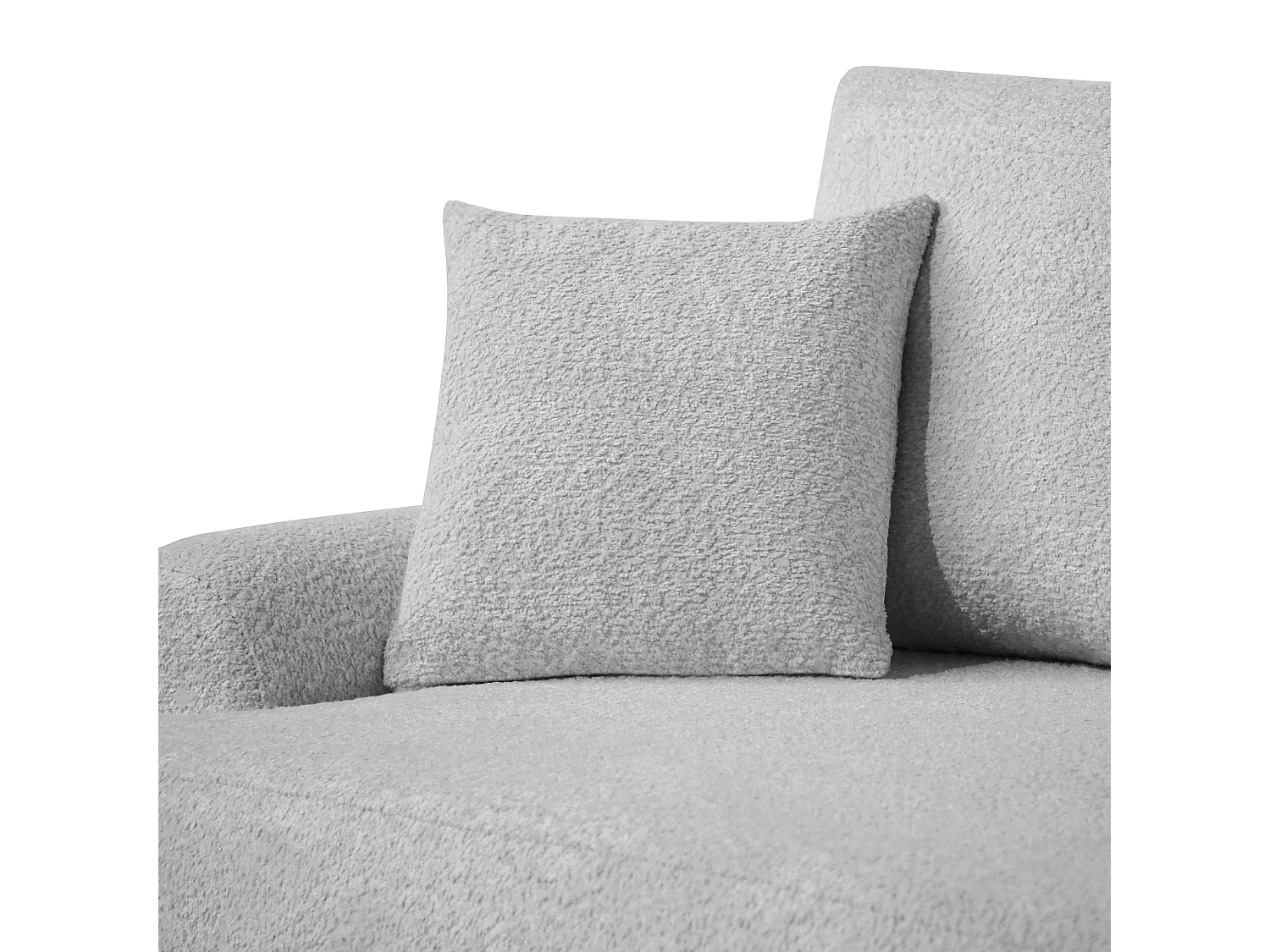 CANAPE TEDDY sans fonction sommeil gris clair à droite