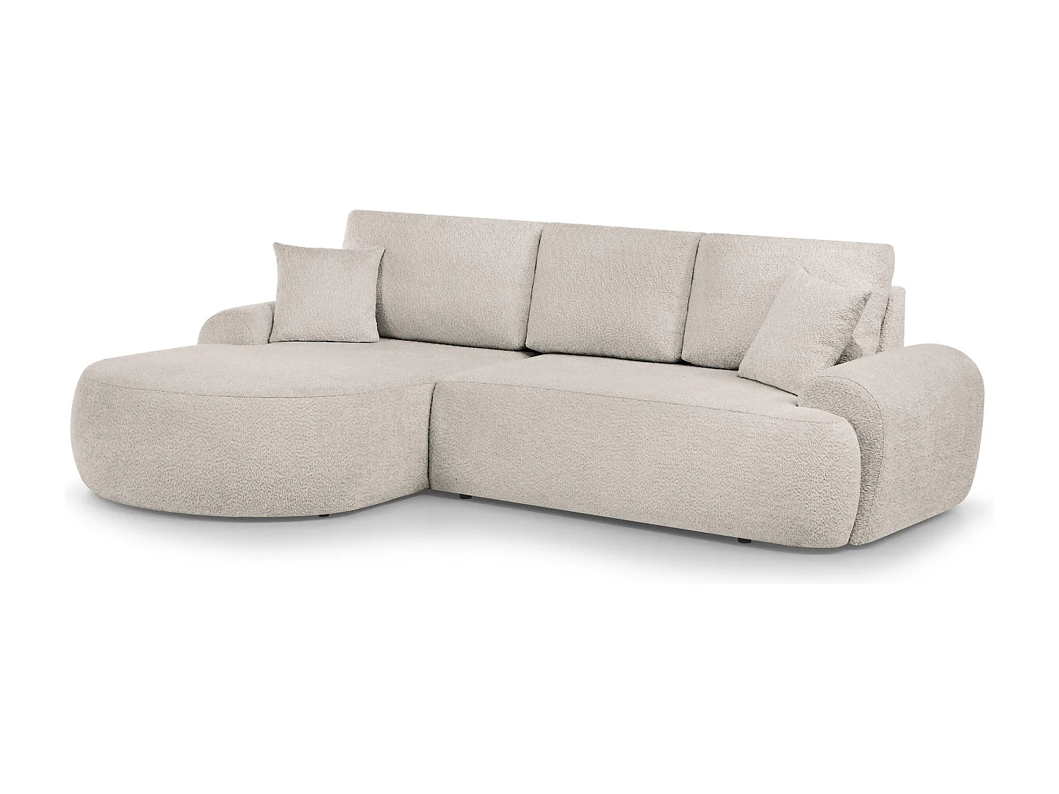 Hoekbank TEDDY zonder slaapfunctie – beige – links