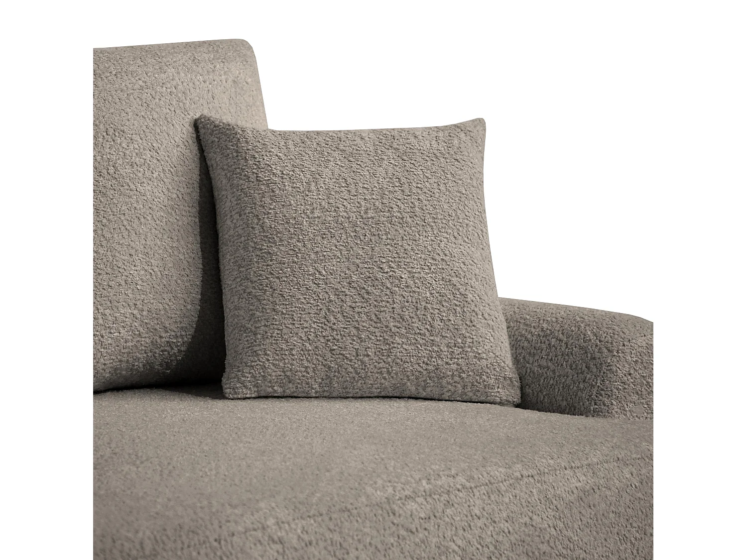 CANAPE TEDDY sans fonction sommeil cappuccino gauche