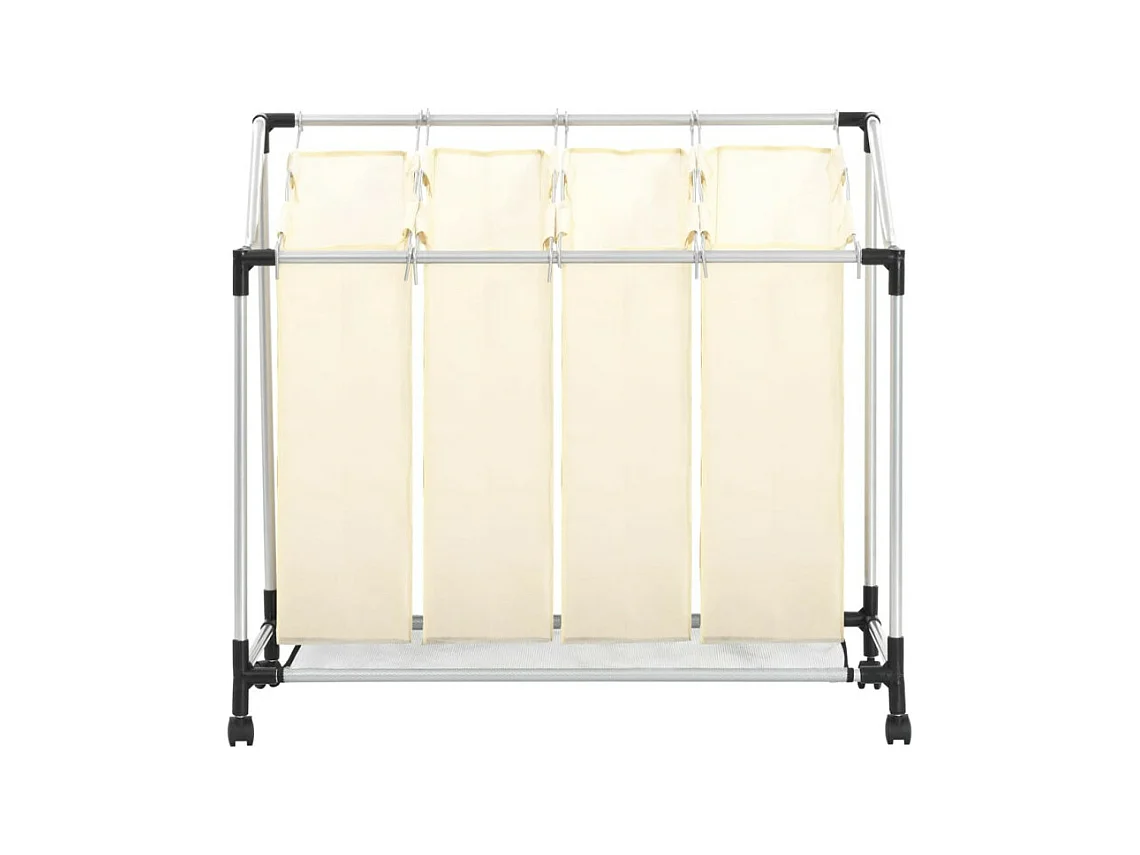 Trieuse à linge avec 4 sacs Crème Acier