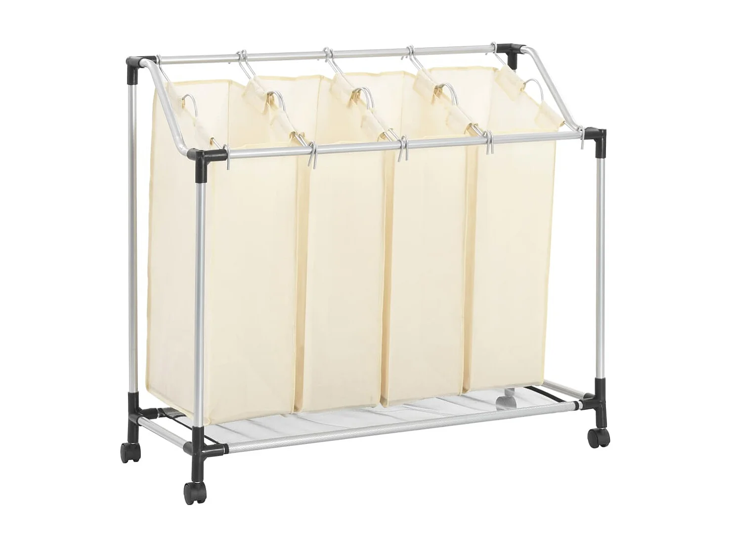 Trieuse à linge avec 4 sacs Crème Acier