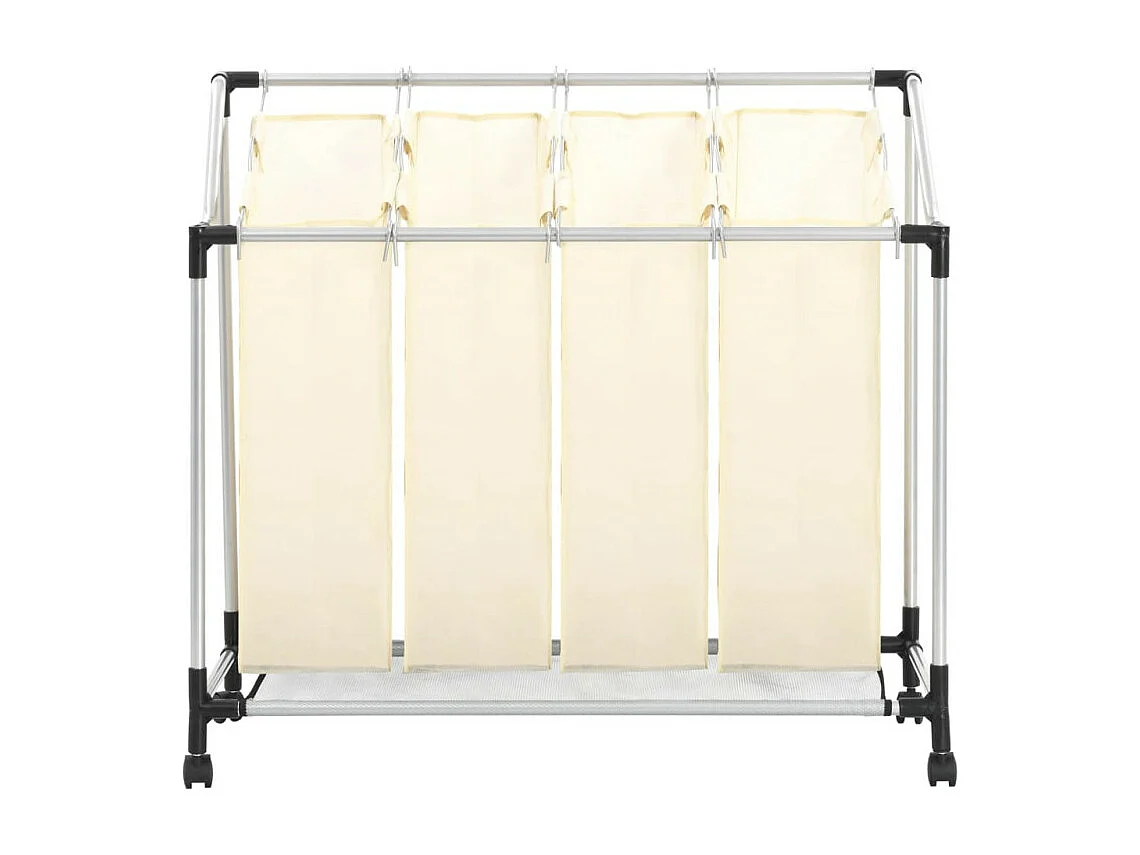 Trieuse à linge avec 4 sacs Crème Acier