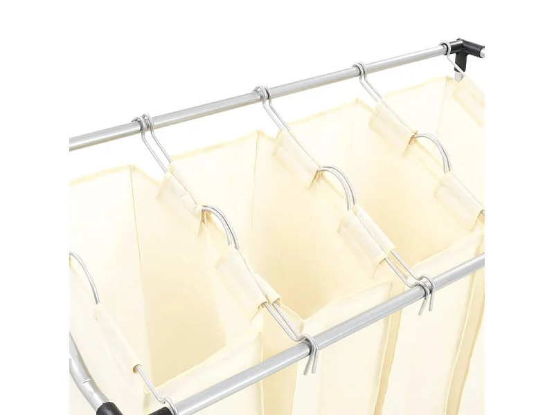 Trieuse à linge avec 4 sacs Crème Acier