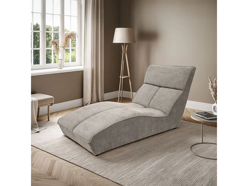 Chaiselongue SAN DIEGO im Velours Cappuccino