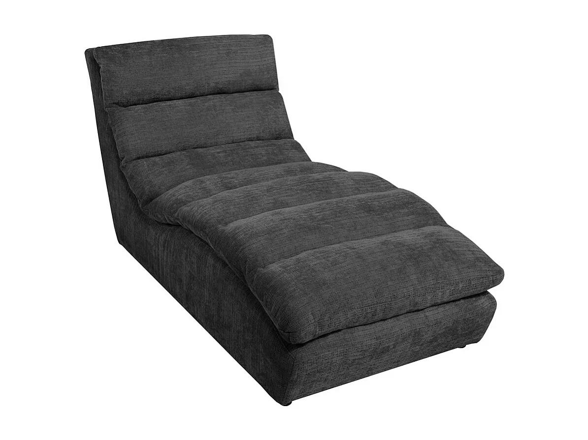 Chaise longue SAN REMO en velours côtelé gris foncé