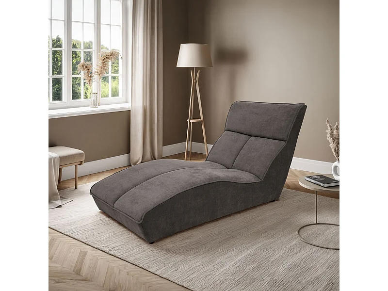 Chaiselongue SAN DIEGO im Velours Braun