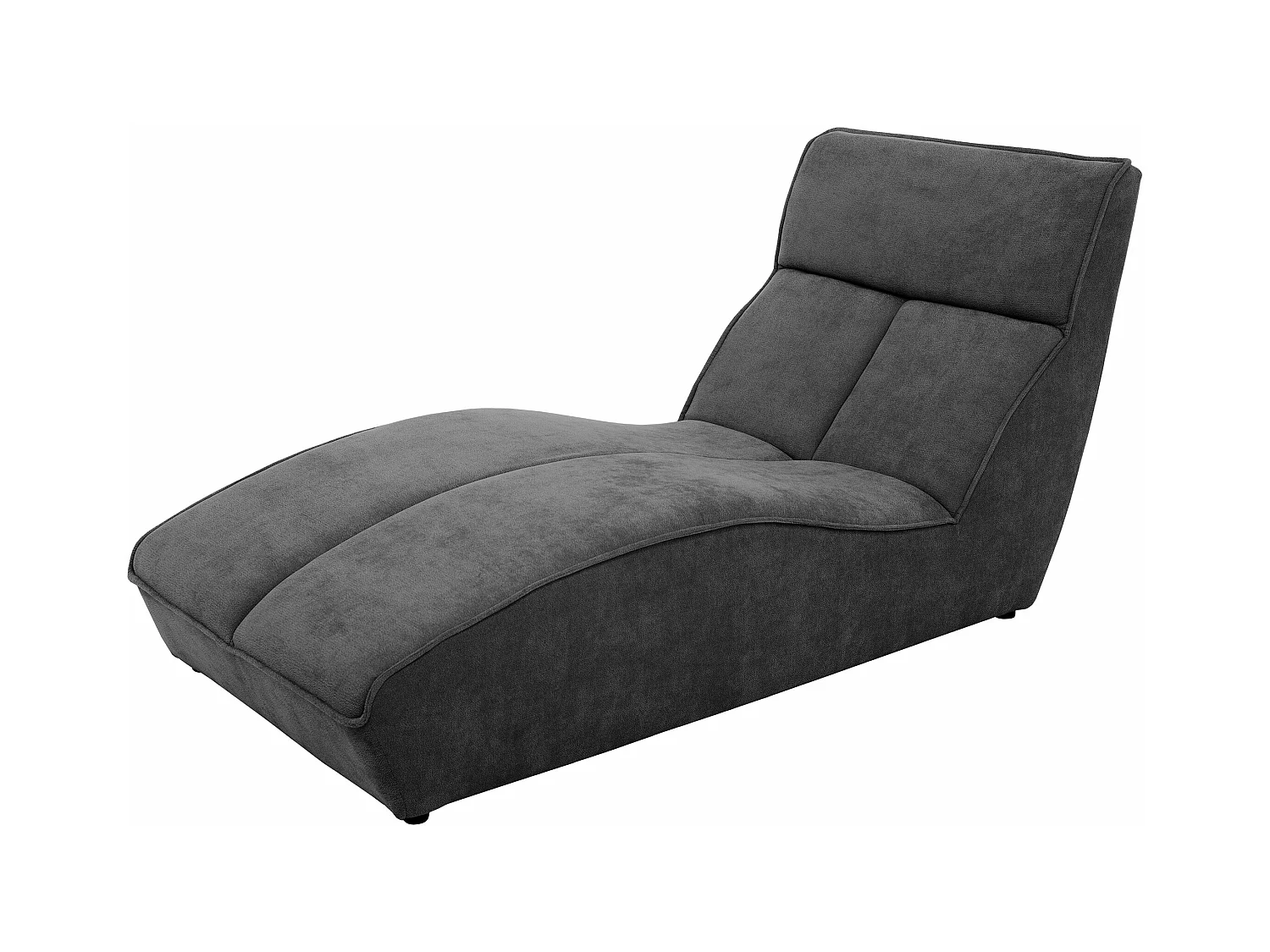 Chaiselongue SAN DIEGO im Velours Anthrazit