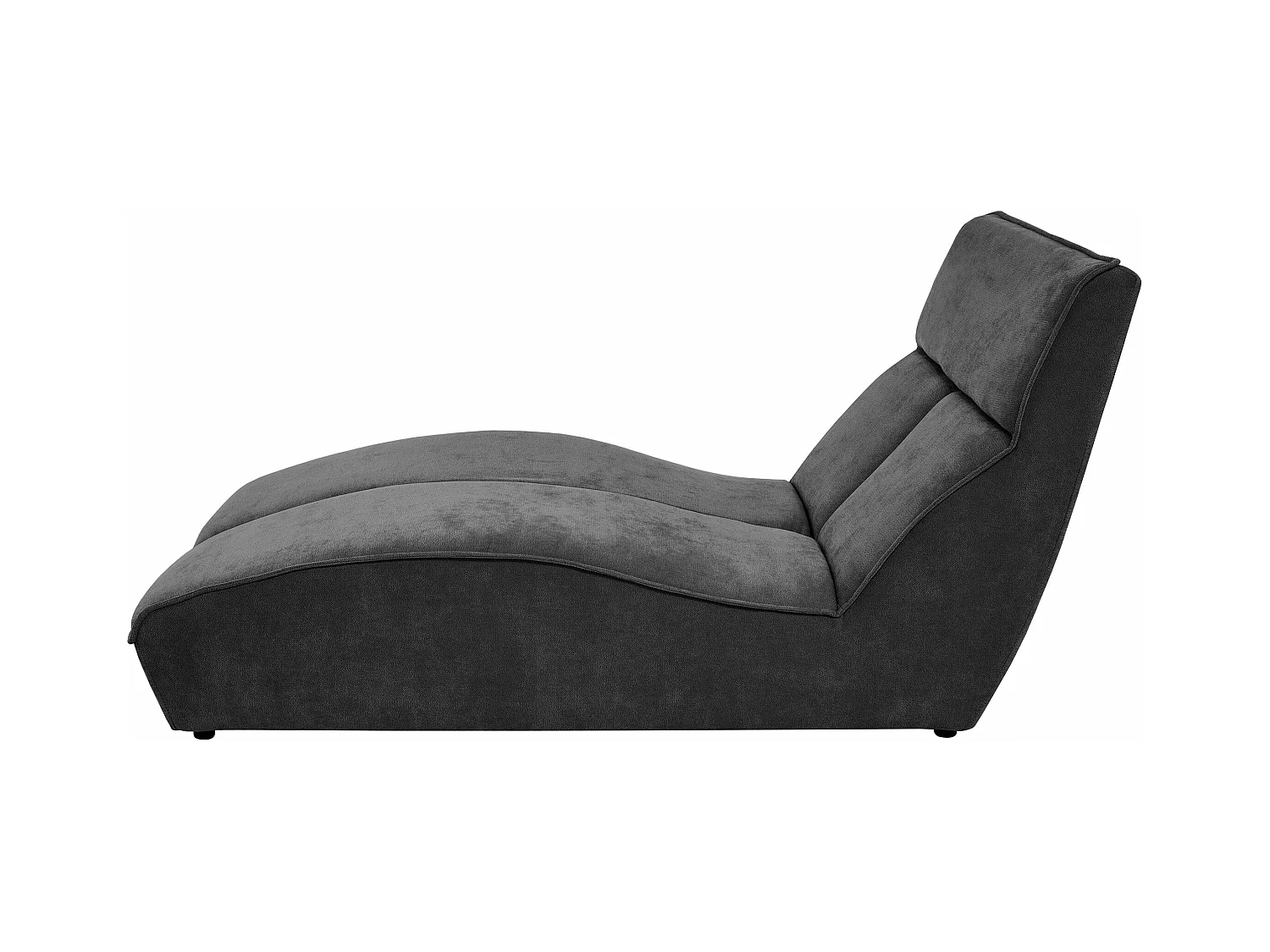 Chaiselongue SAN DIEGO im Velours Anthrazit