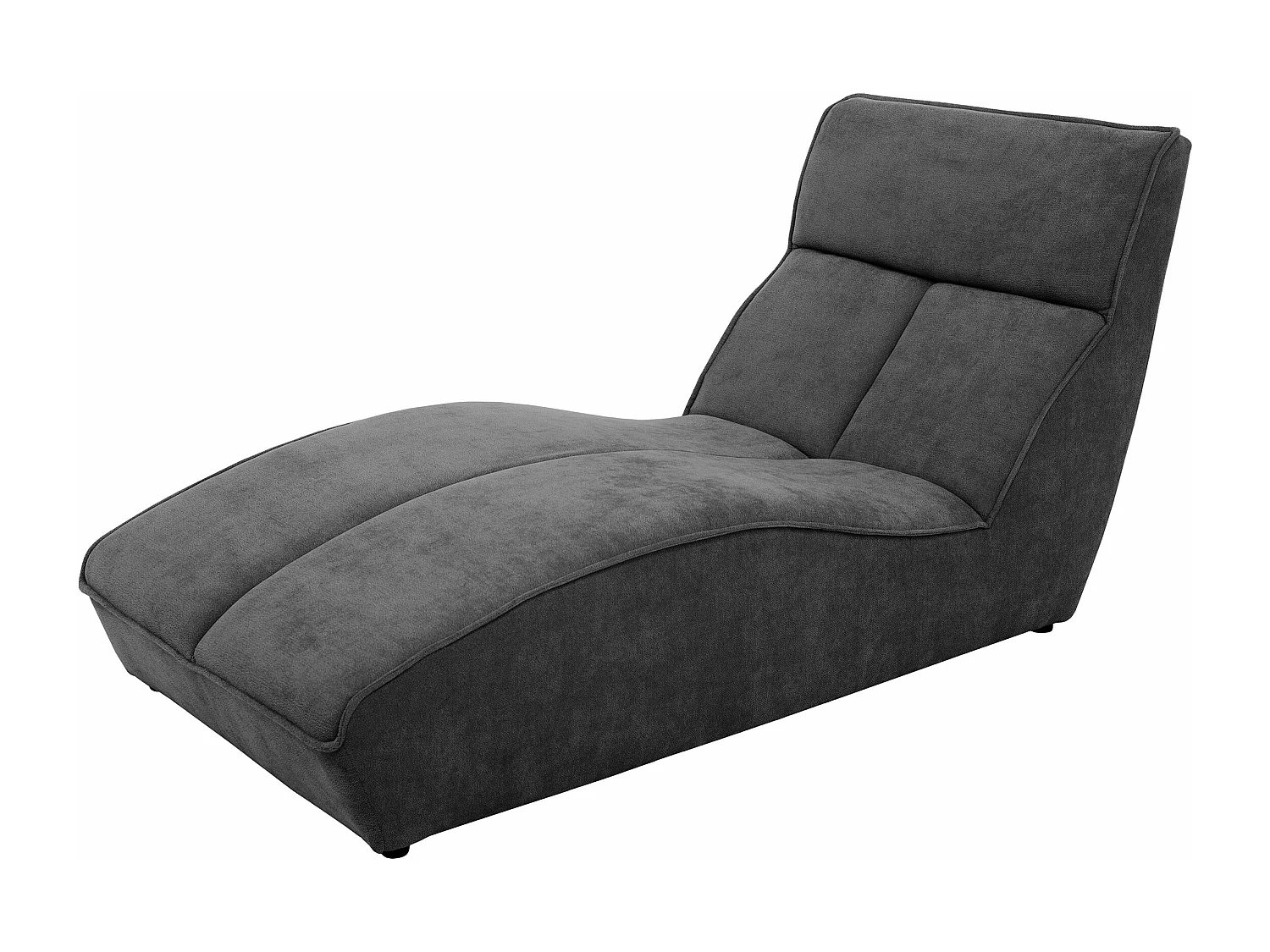 Chaise longue SAN DIEGO en velours anthracite